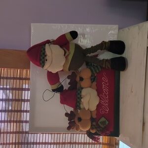 Kohl's Festive Santa and Reindeer Decor - Red and Green